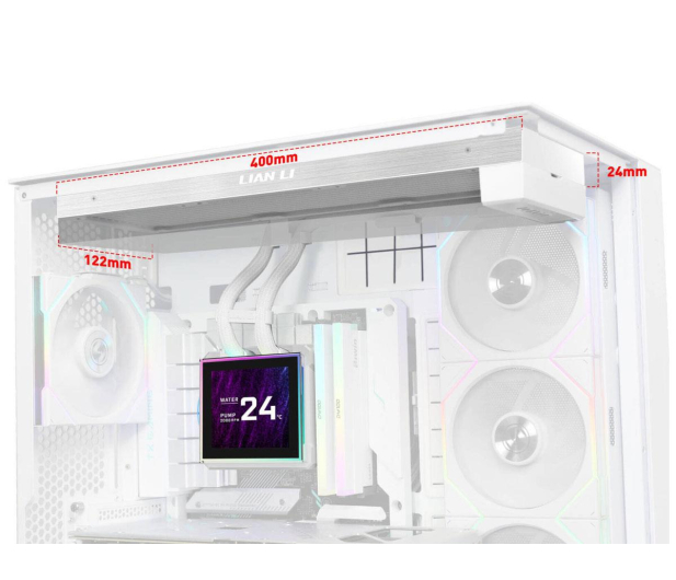 Lian Li HydroShift II LCD-S 360N RGB LCD Fanless White 360mm - 1486800 - zdjęcie 5